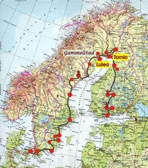 von Haparanda nach Lulea route