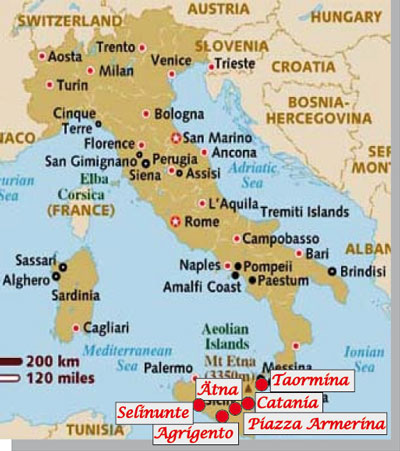 reiseroute italien